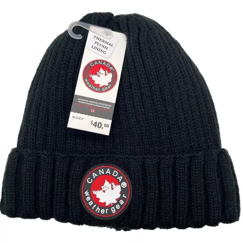 Canada Weather Gear Black/Red Logo Beanie